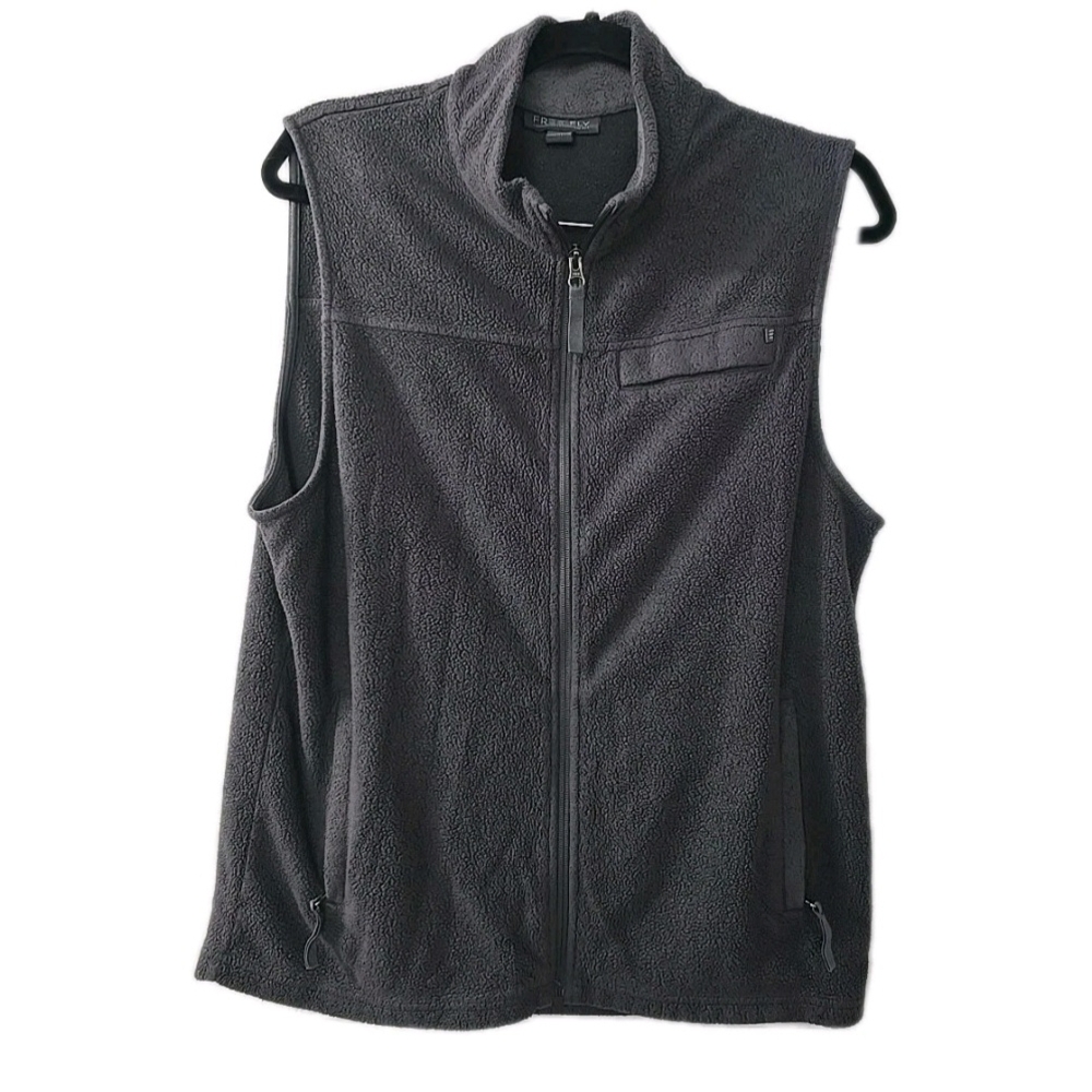 Free Fly Fleece Vest Size Large Gray Full Zip Jacket Fishing Hiking Outdoors‎